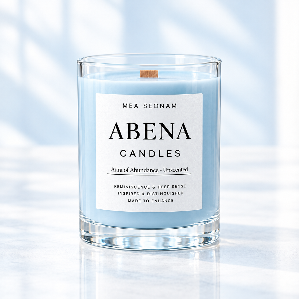 Blue unscented candle