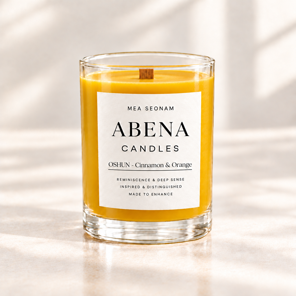 Gele OSHUN - Cinnamon & Orange-kaars zonder vlam