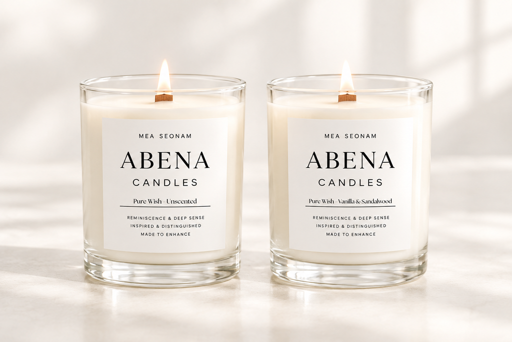 Pure Wish white scented and unscented candle duo