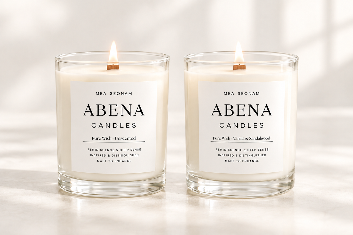 Pure Wish white scented and unscented candle duo